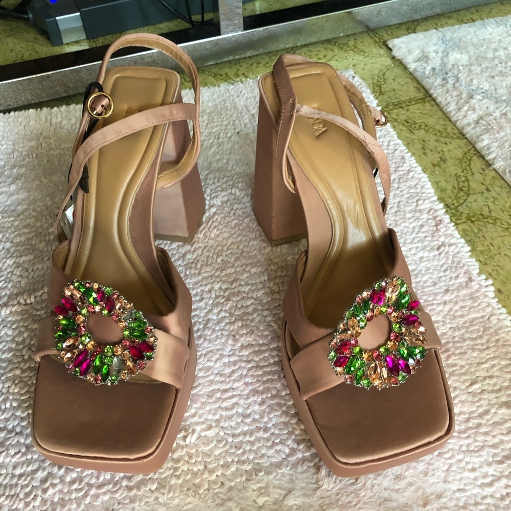 Zara Rhinestone Platform Heels - Picture 7 of 16